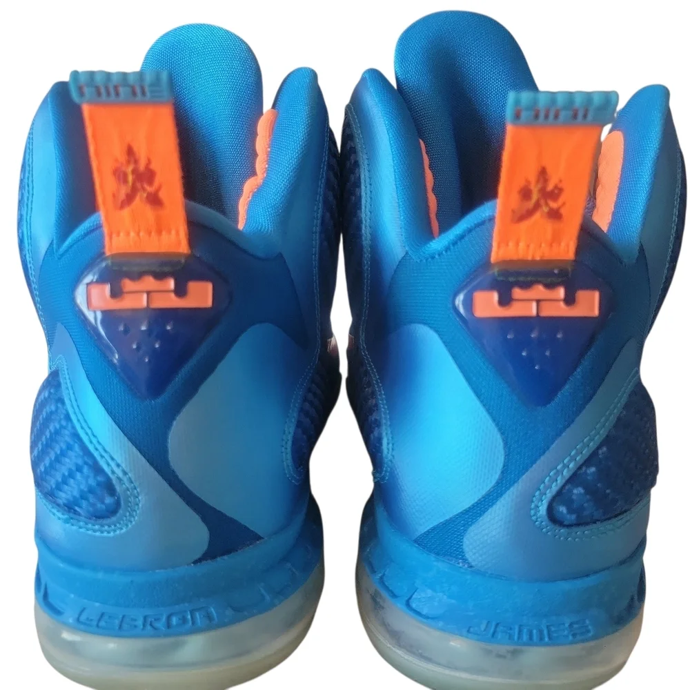Nike Lebron 9 Men's Blue and Orange Sz11.5 Athletic Shoes